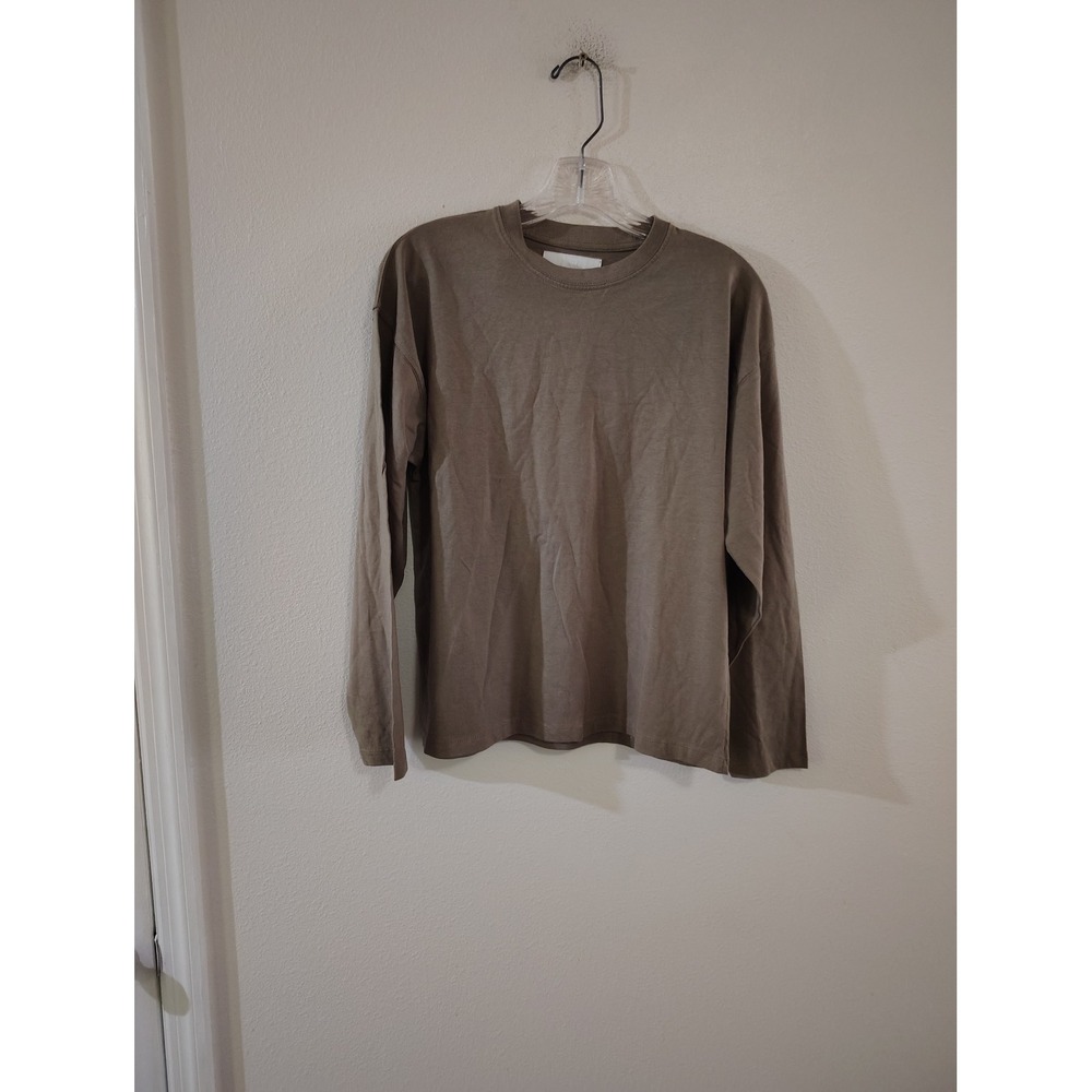 Zara Kids Boys Taupe Brown Long Sleeve T-Shirt Crew Neck Size 11-12 Years 152cm